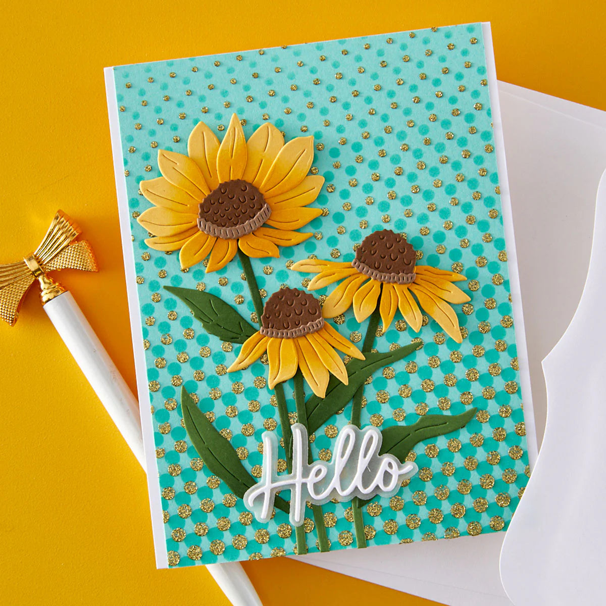 Spellbinders Cascading Dots 3D Folder and Stencil Bundle by Simon Hurley