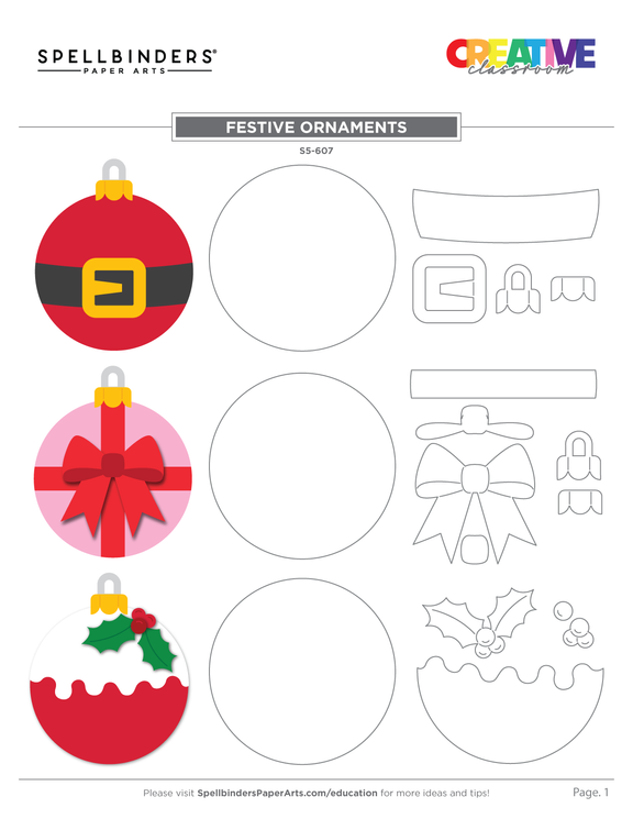 Spellbinders Festive Ornaments Etched Dies (Nichol Spohr)