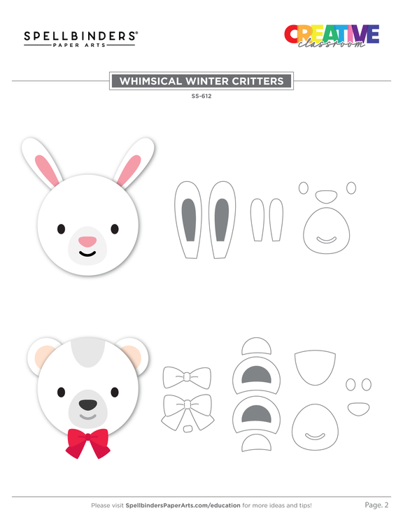 Spellbinders Whimsical Winter Critters Etched Dies (Nichol Spohr) - Add-on Set