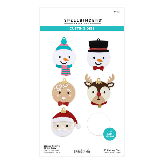 Spellbinders Santa's Festive Circle Crew Etched Dies (Nichol Spohr) - Add-on Set