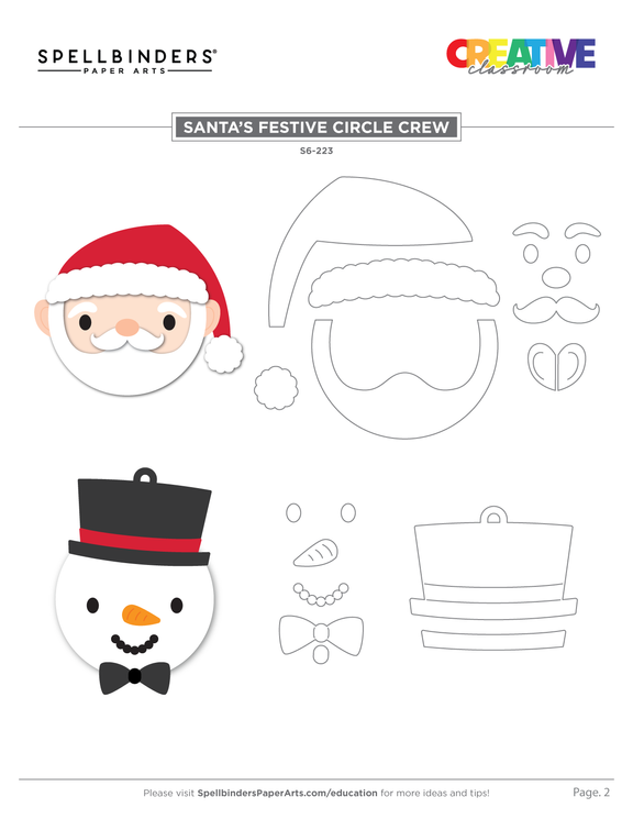 Spellbinders Santa's Festive Circle Crew Etched Dies (Nichol Spohr) - Add-on Set