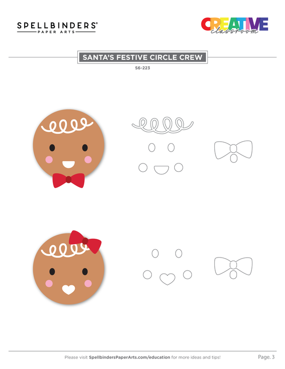 Spellbinders Santa's Festive Circle Crew Etched Dies (Nichol Spohr) - Add-on Set