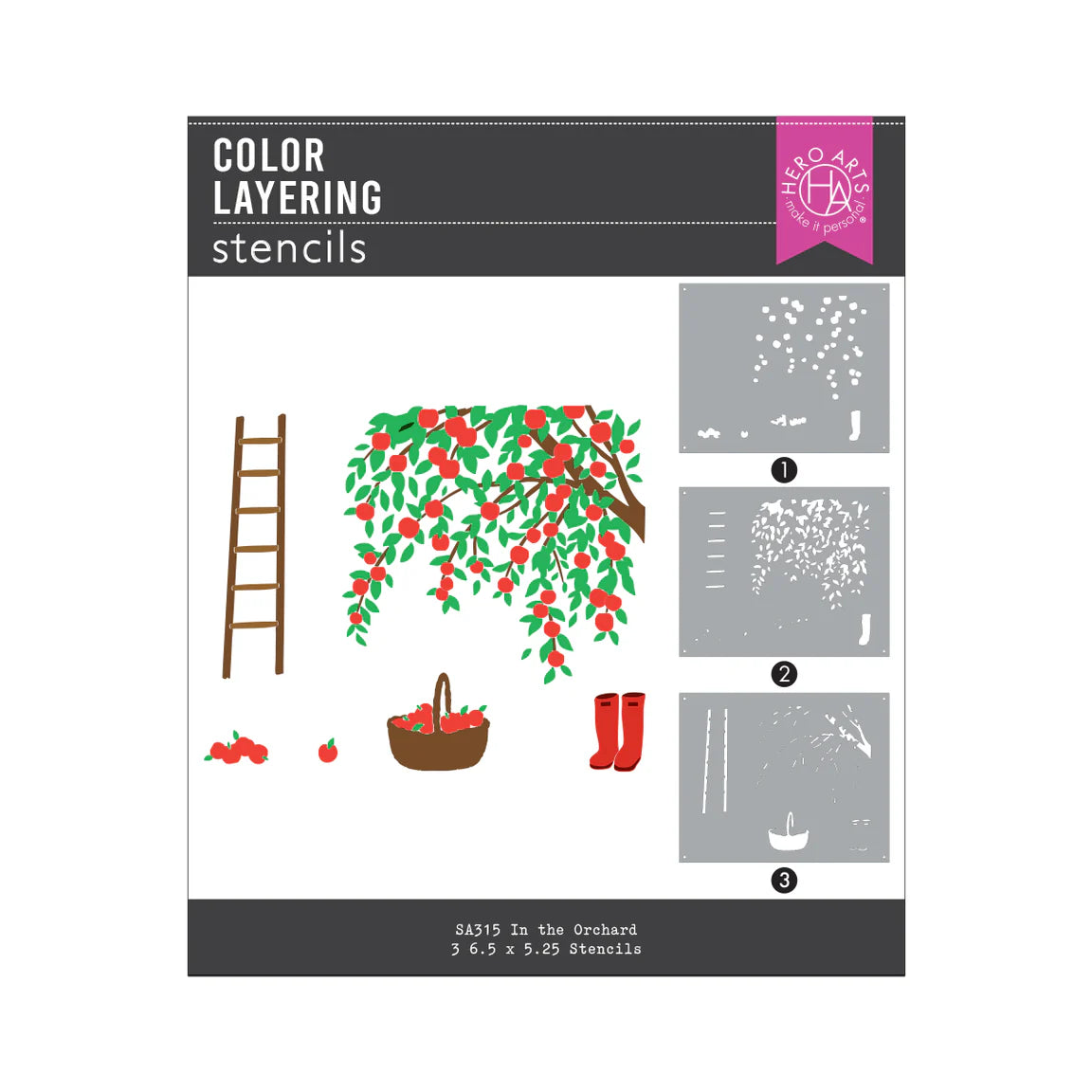 Hero Arts I Pick You In the Orchard Stamp, Die and Stencil Bundle
