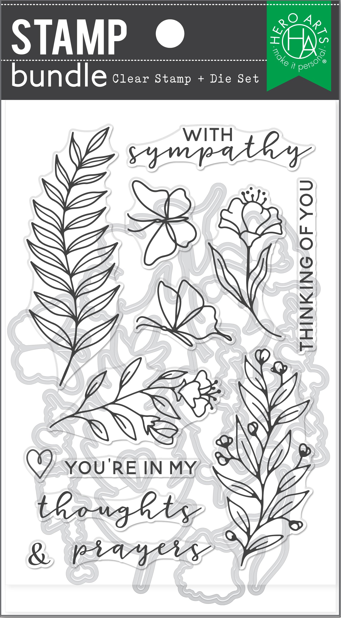 Hero Arts With Sympathy Bundle (Stamp and Die Set)