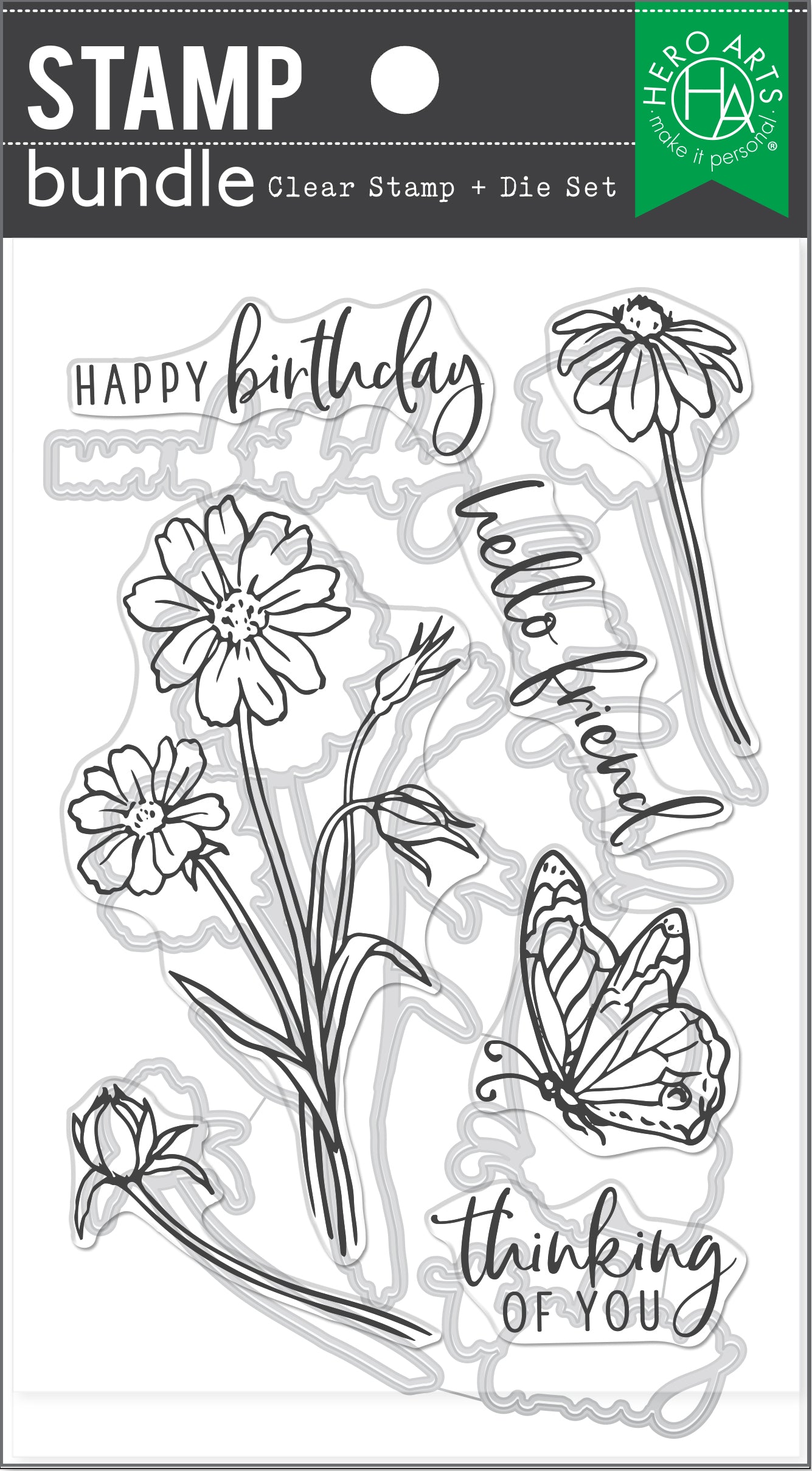 Hero Arts Wild Flowers Bundle (Stamp and Die Set)