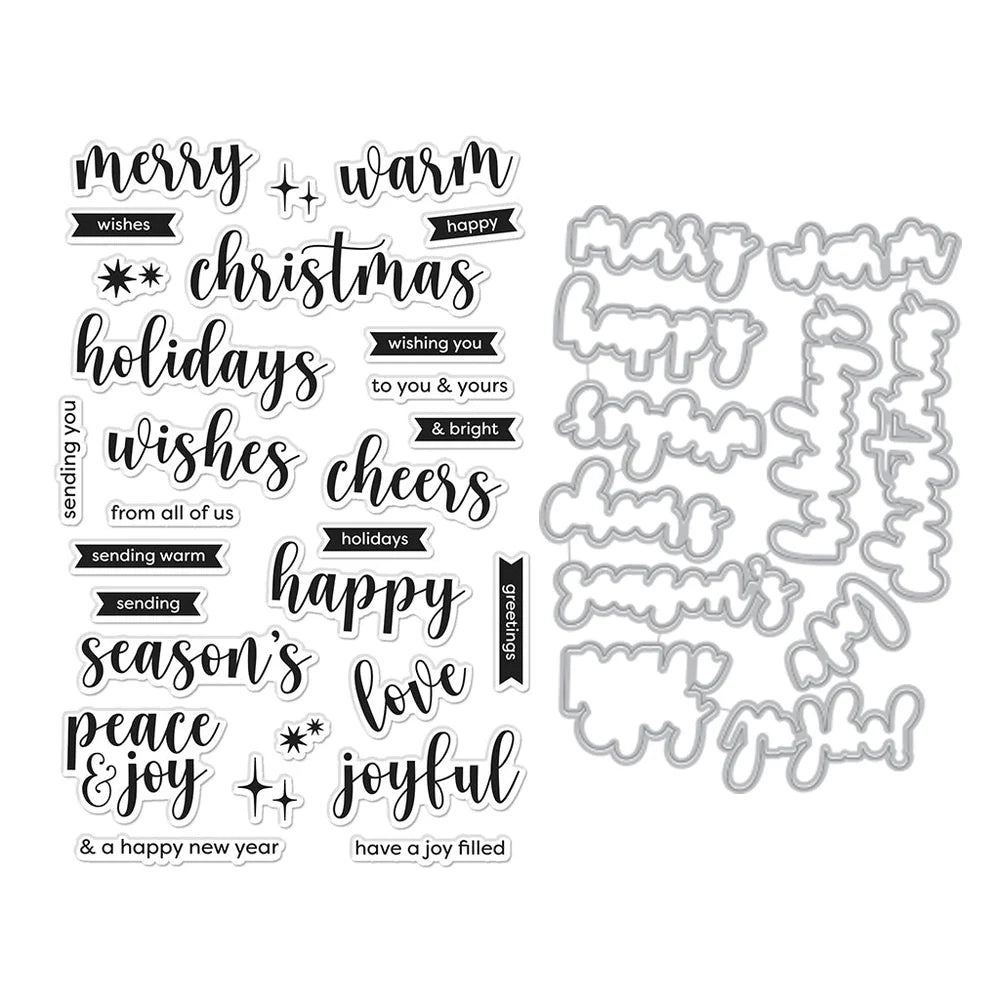 Hero Arts Joyful Christmas Messages Bundle (Stamps & Dies)