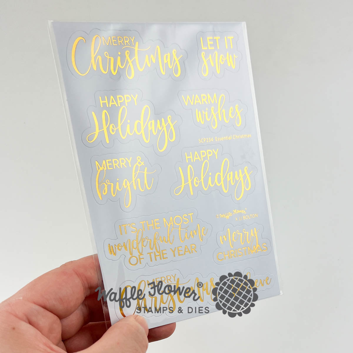 Waffle Flower Essential Christmas Diecut - Gold Foiled