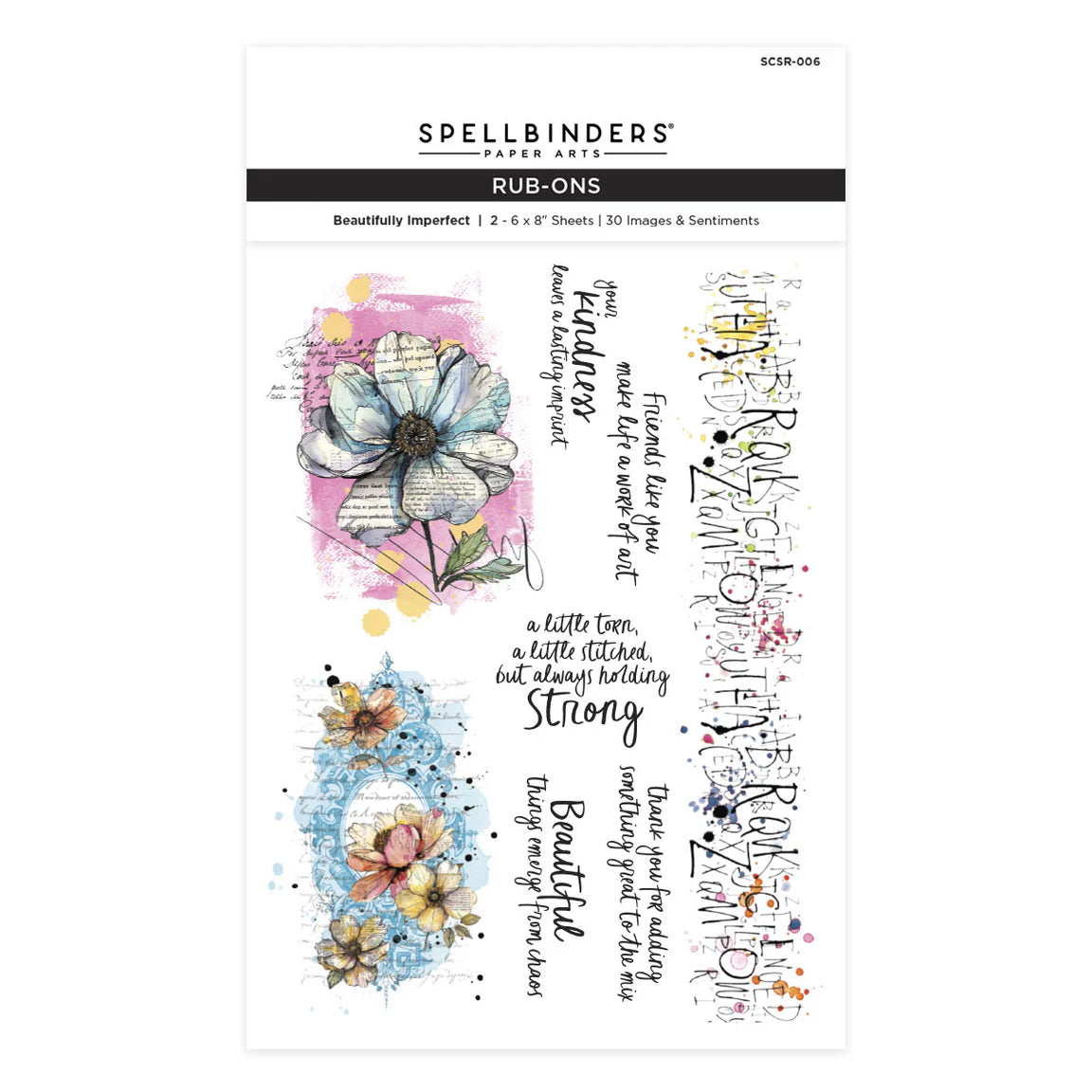 Spellbinders Beautifully Imperfect Rub-on Transfers