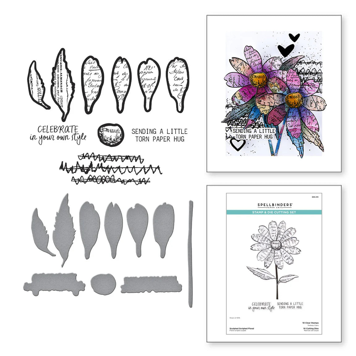 Spellbinders Sculpted Scripted Floral Stamp & Die Set from the Beautifully Imperfect Collection