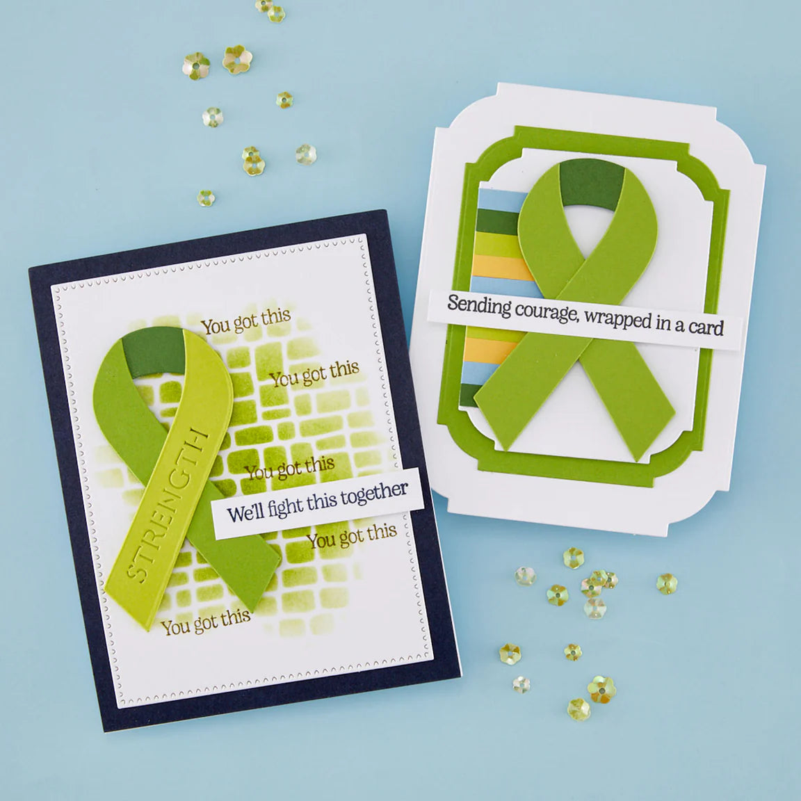Awareness Ribbon and Sentiments Stamp & Die Set