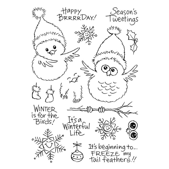 Spellbinders Stampendous FransFormer Snow Birds Clear Stamp Set