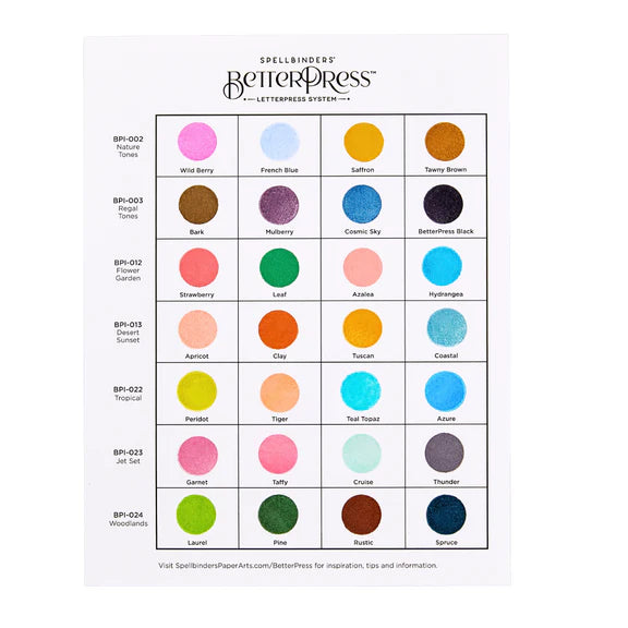 Spellbinders BetterPress Ink Mini Set - Woodlands, 4pk