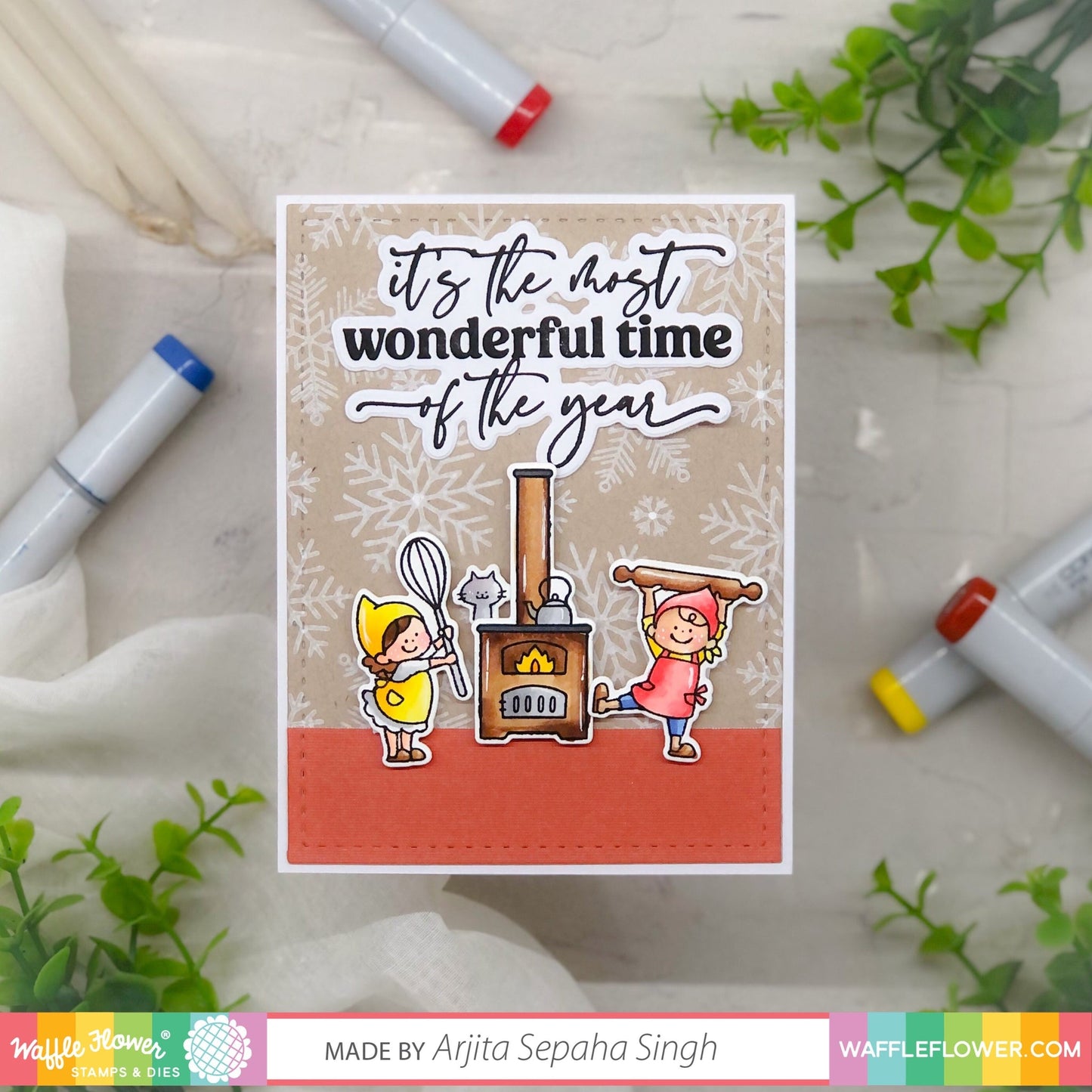 Waffle Flower Wonderful Christmas Stamp Set