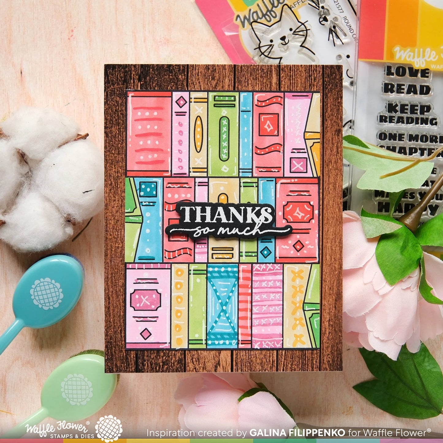 Waffle Flower Round Bookmark Critter Stamp Set