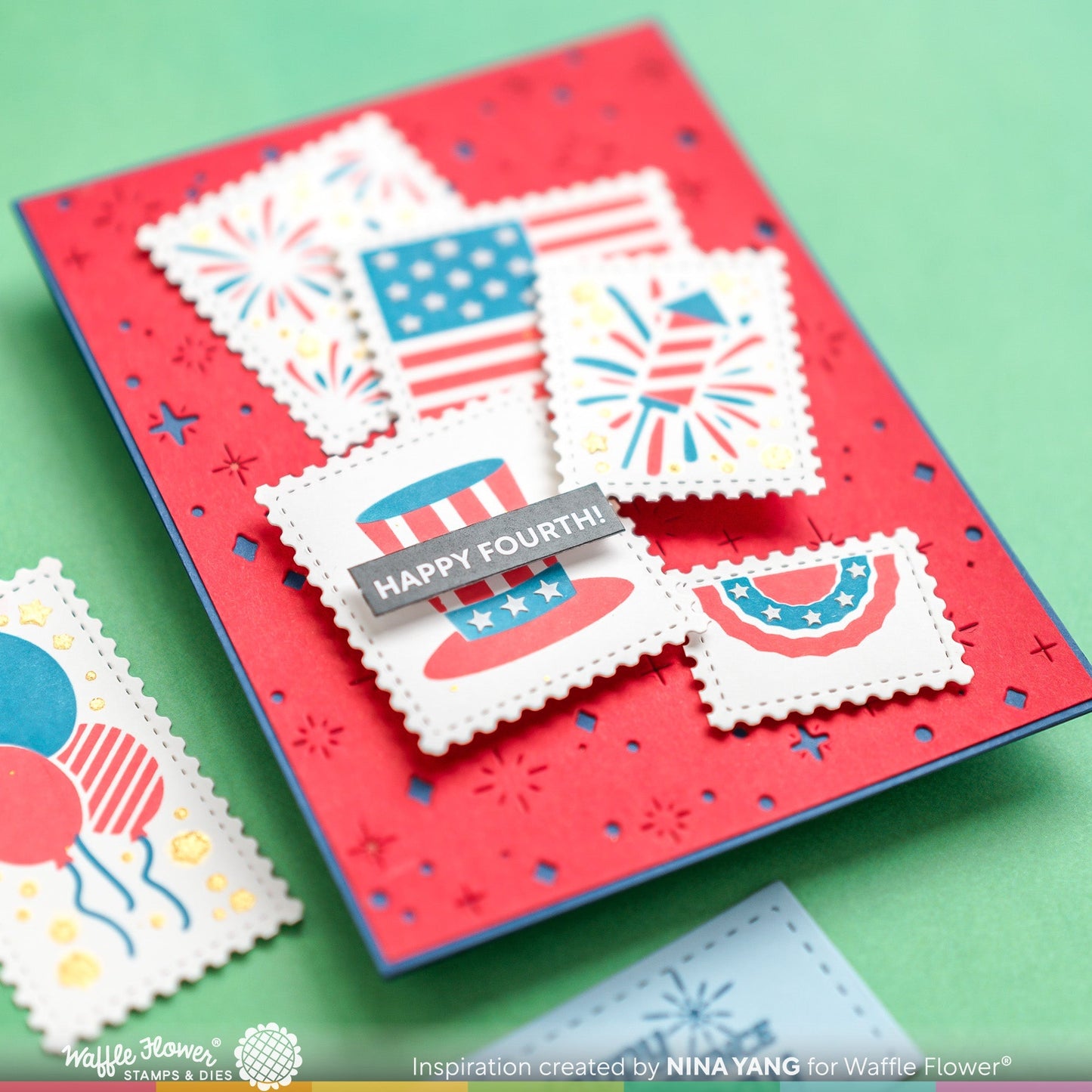 Waffle Flower Subsentiments Happy 4th Diecut Strips