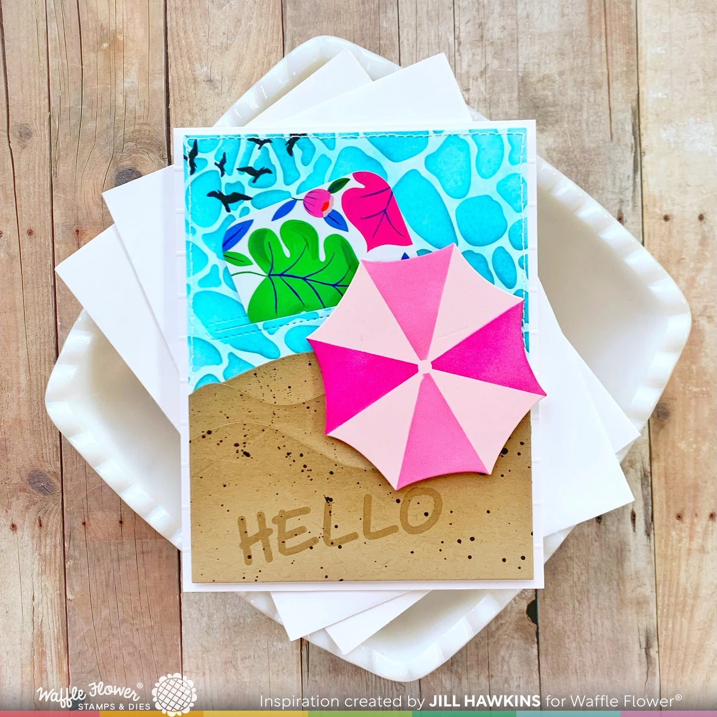 Waffle Flower Beach Days Greetings Stamp Set
