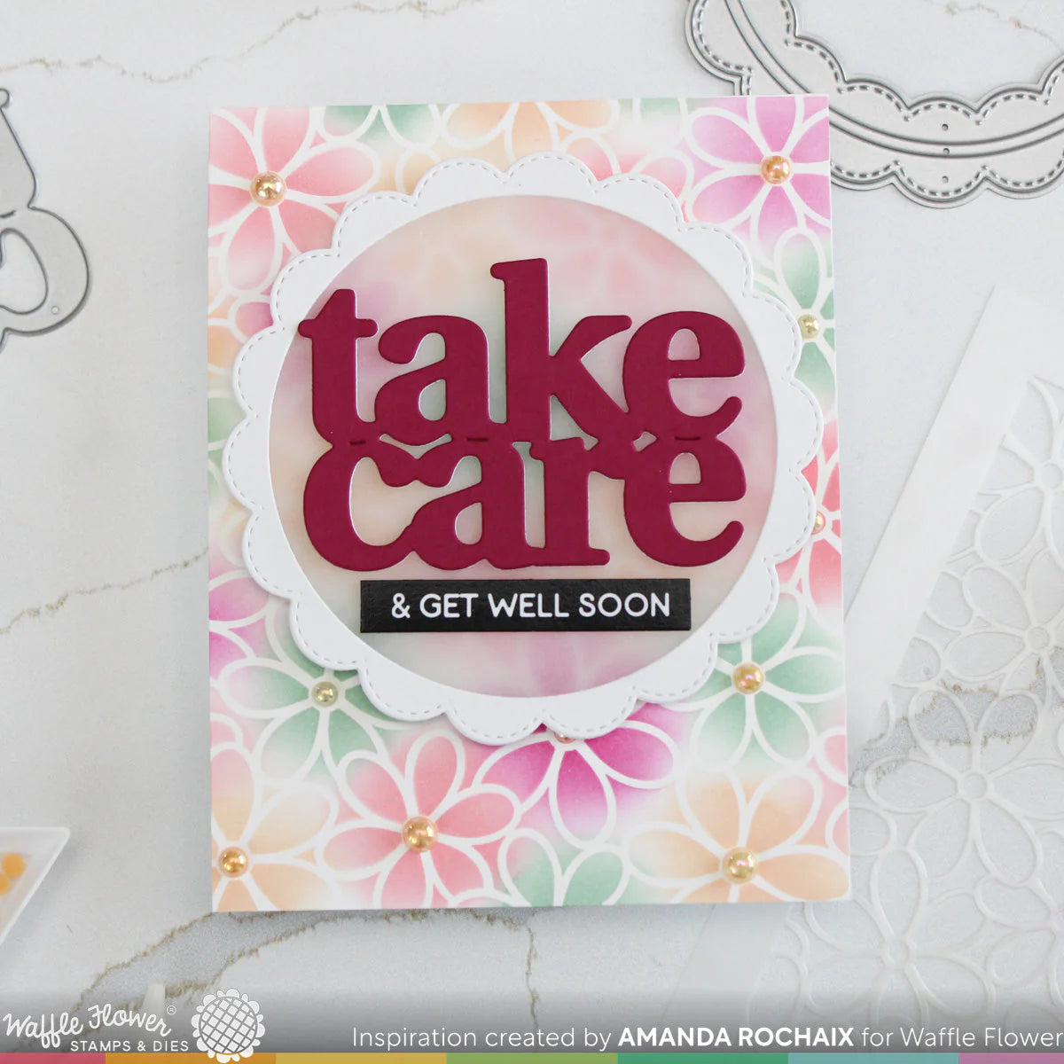 Waffle Flower Inside/Outside Scalloped Circle Die Set