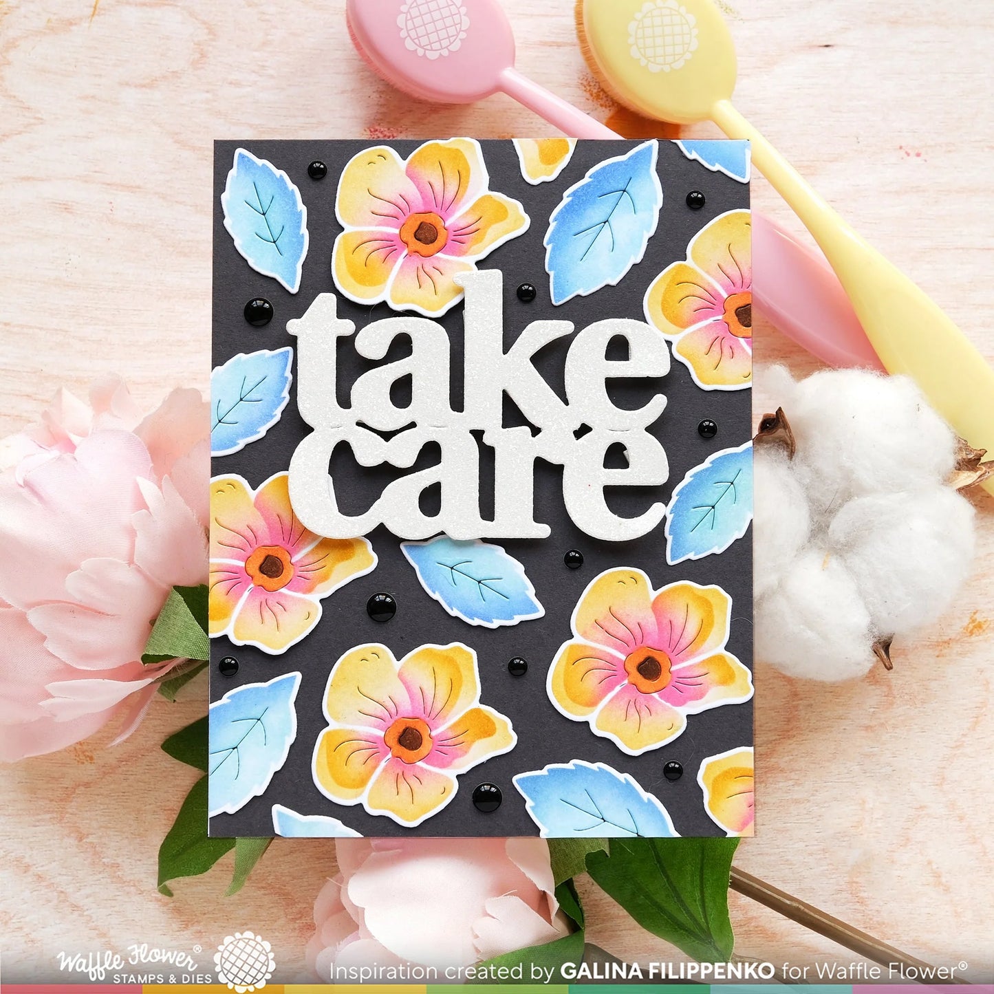 Waffle Flower Oversized Take Care Print Dies