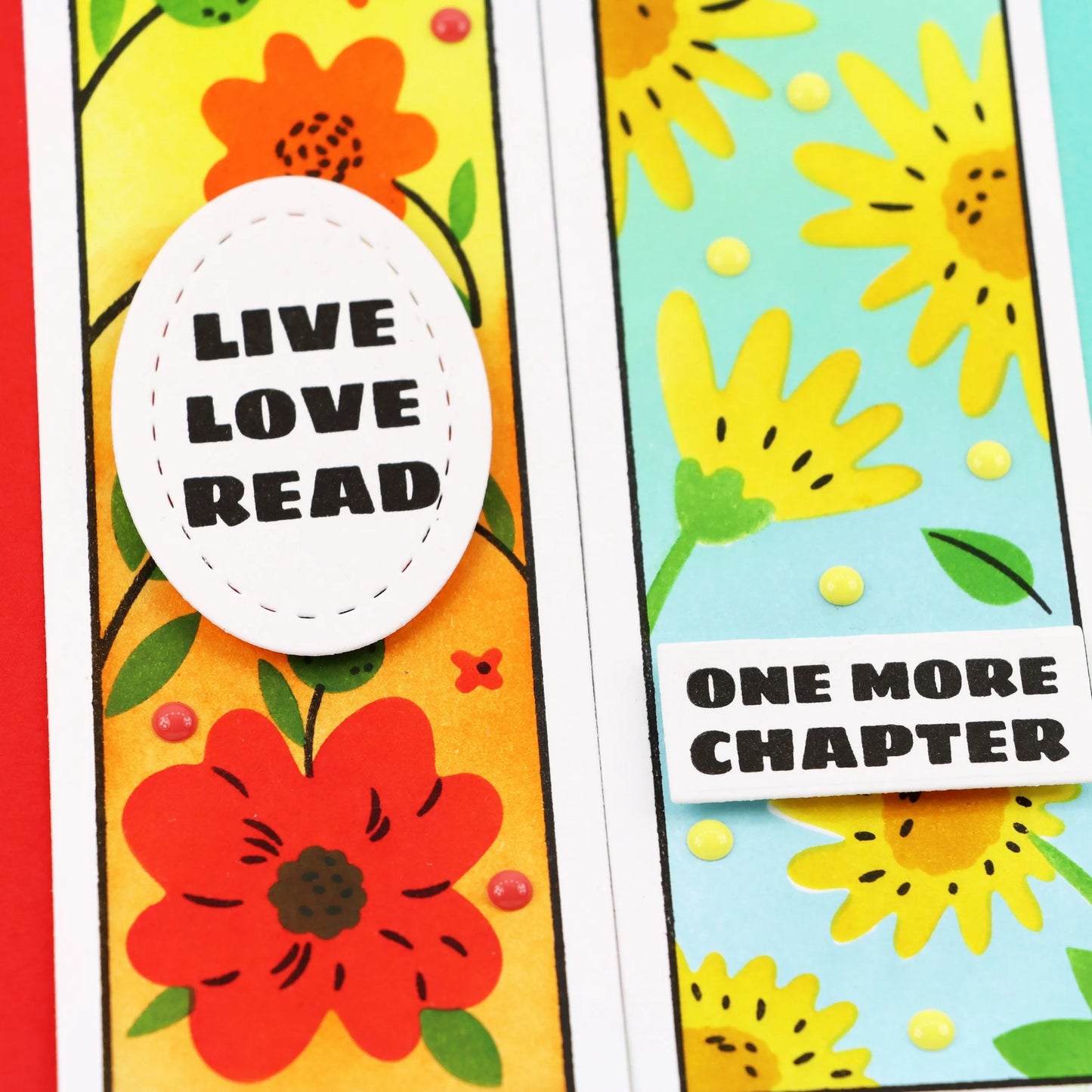 Waffle Flower Round Floral Bookmark Duo Stamp Set