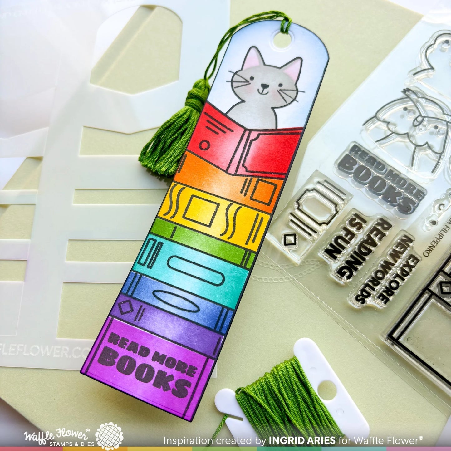 Waffle Flower Round Bookmark Critter Stamp Set