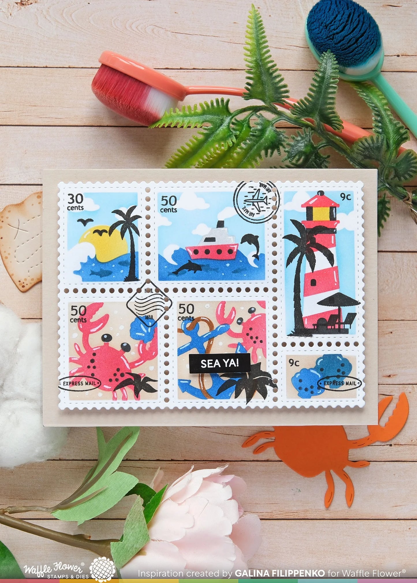 Waffle Flower Subsentiments Coastal Diecut Strips