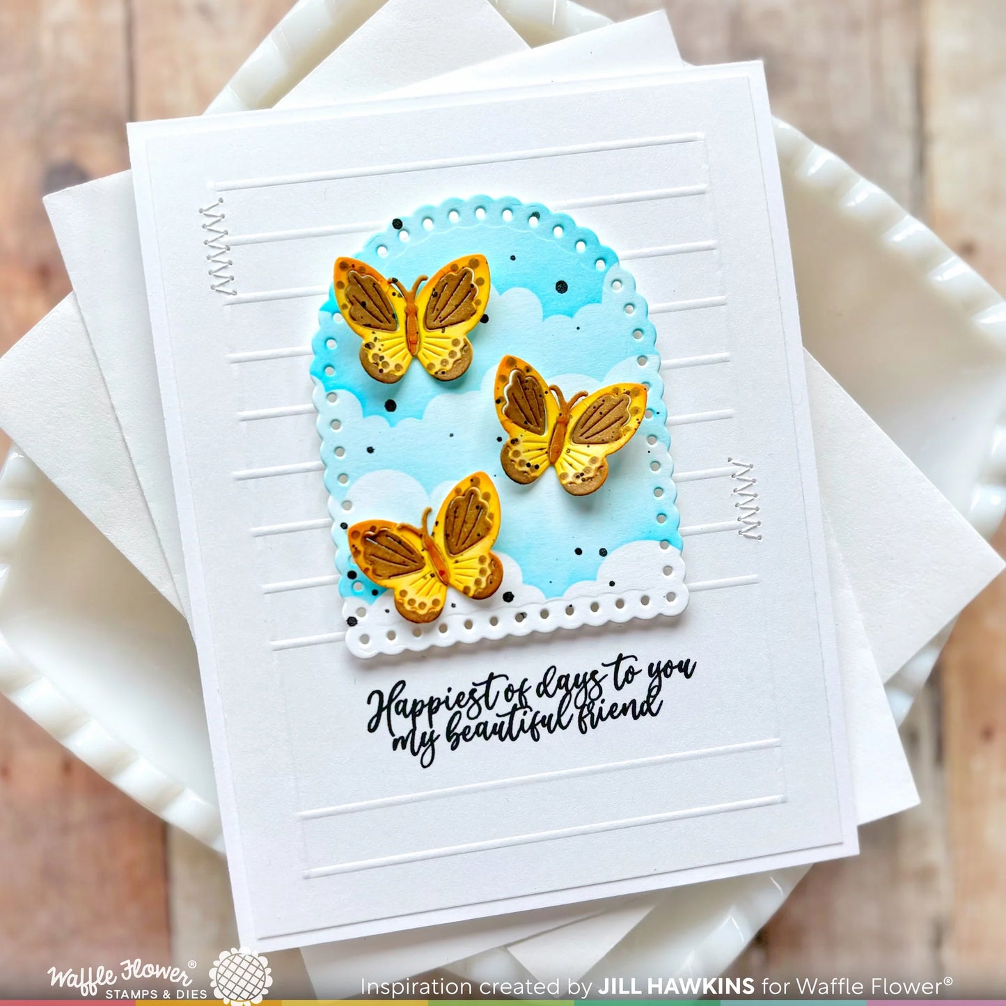 Waffle Flower Inside Sentiments Birthday 2 Stamp Set