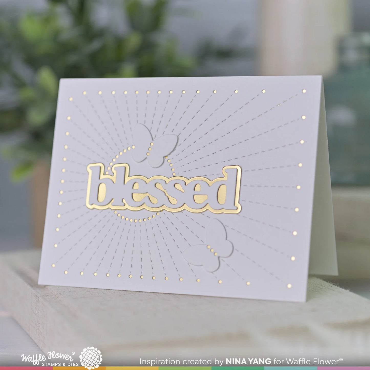 Waffle Flower Blessed Print Die