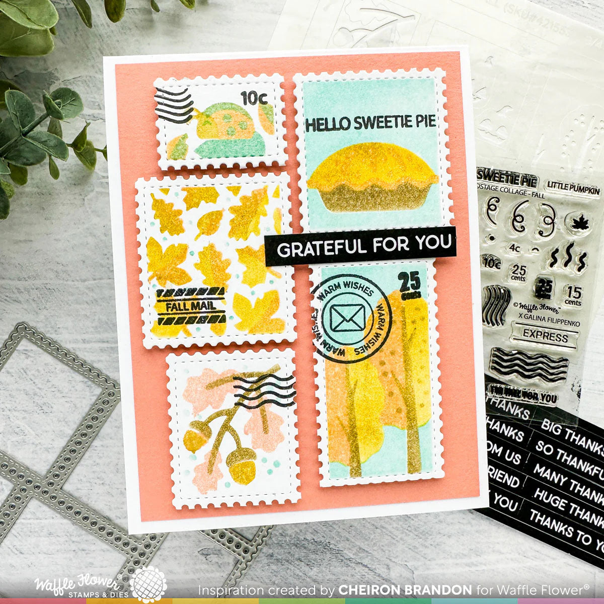 Waffle Flower Subsentiments Thanks Diecut Strips