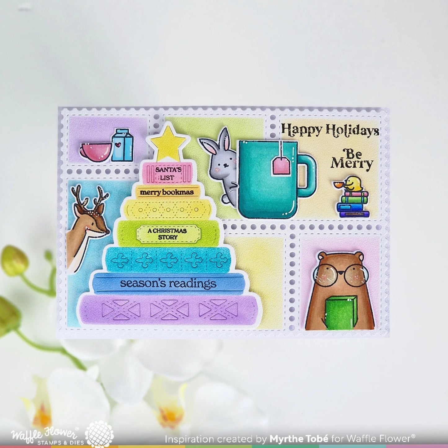 Waffle Flower Merry Bookmas Sentiments Stamp Set