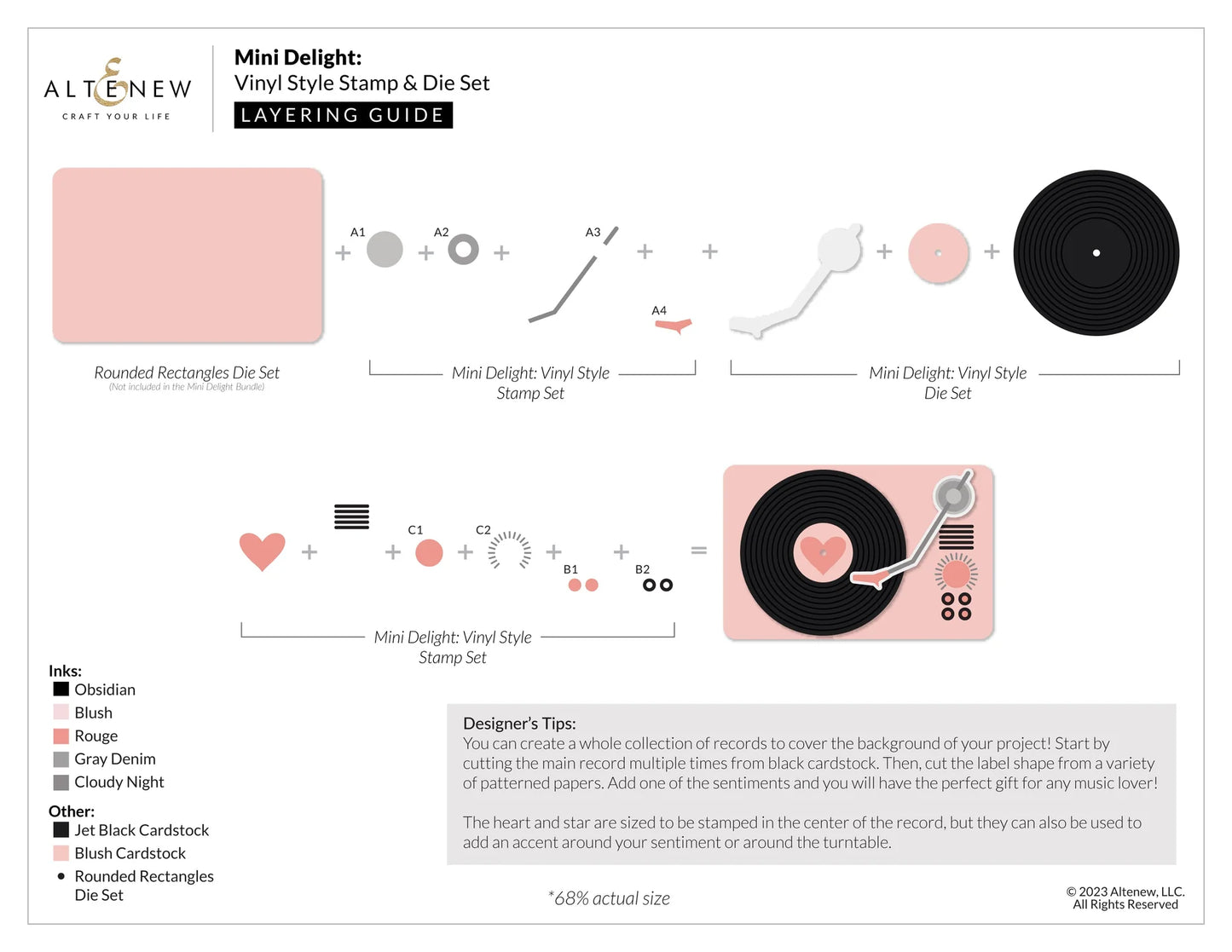 Altenew Mini Delight: Vinyl Style Stamp & Die Set