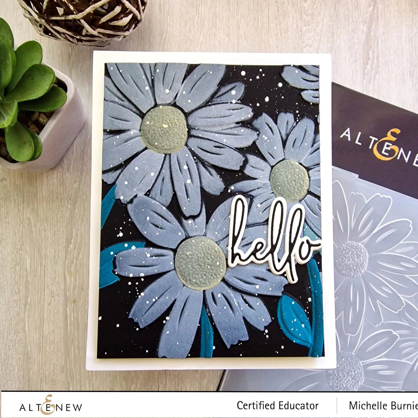 Altenew Daisies Stencil Set and Embossing Folder Bundle