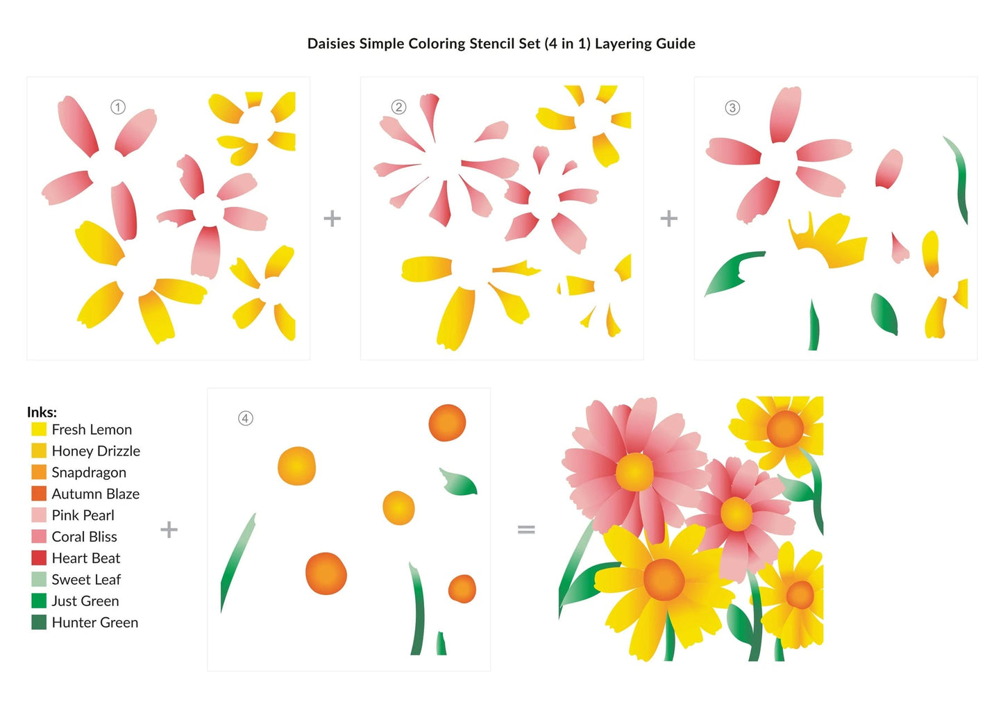 Altenew Daisies Stencil Set and Embossing Folder Bundle