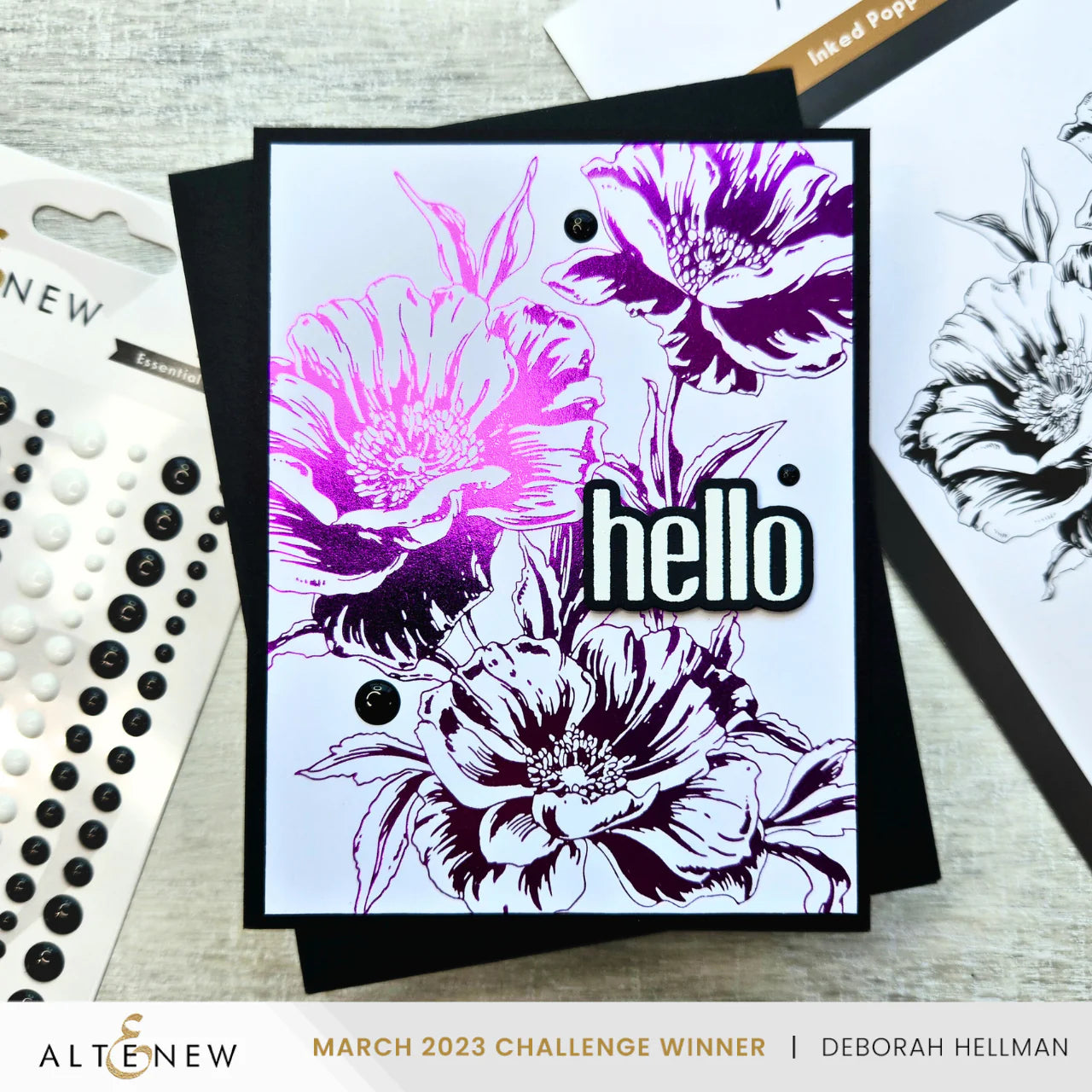 Altenew Inked Poppies Press Plates (BetterPress and Hot Foil Compatible)