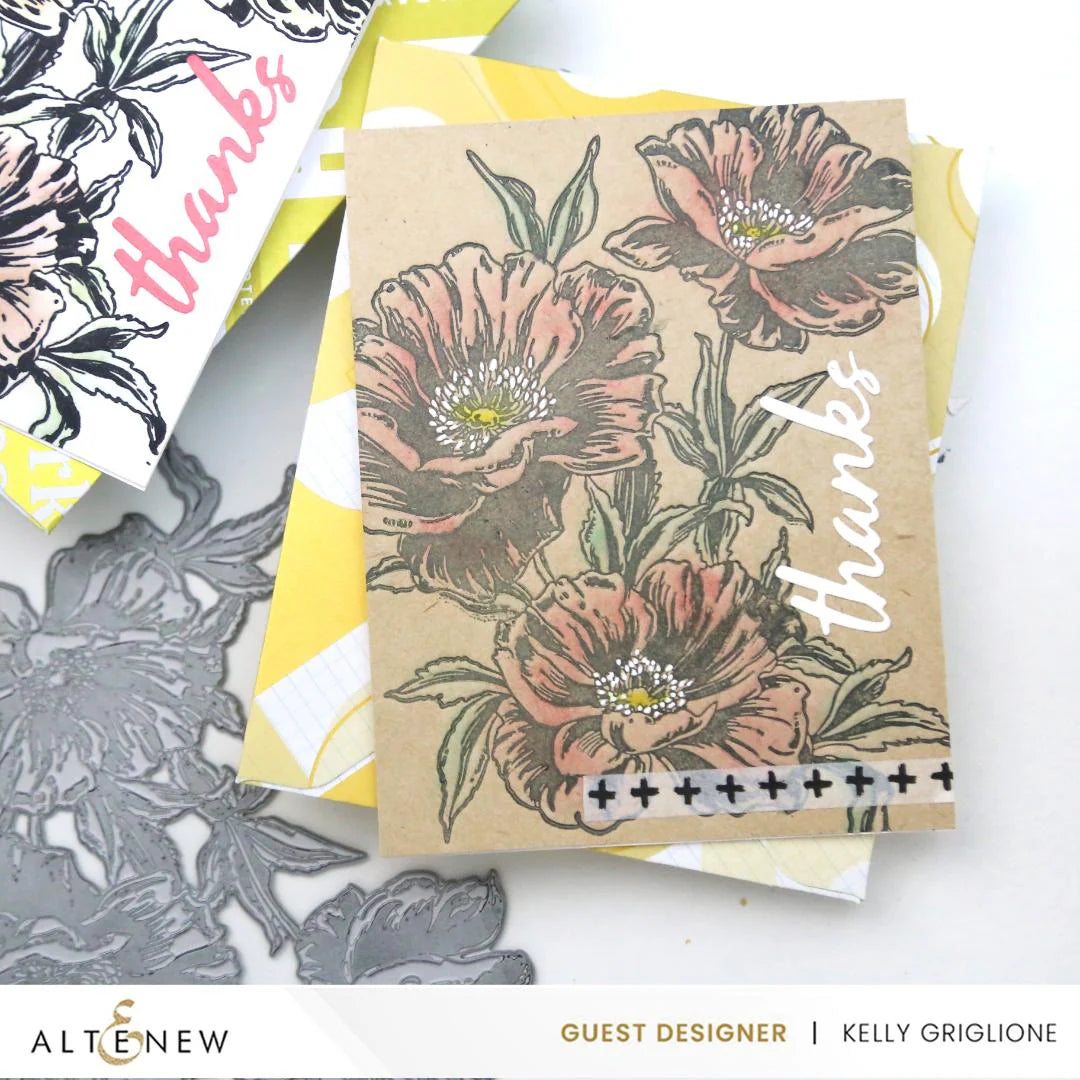 Altenew Inked Poppies Press Plates (BetterPress and Hot Foil Compatible)