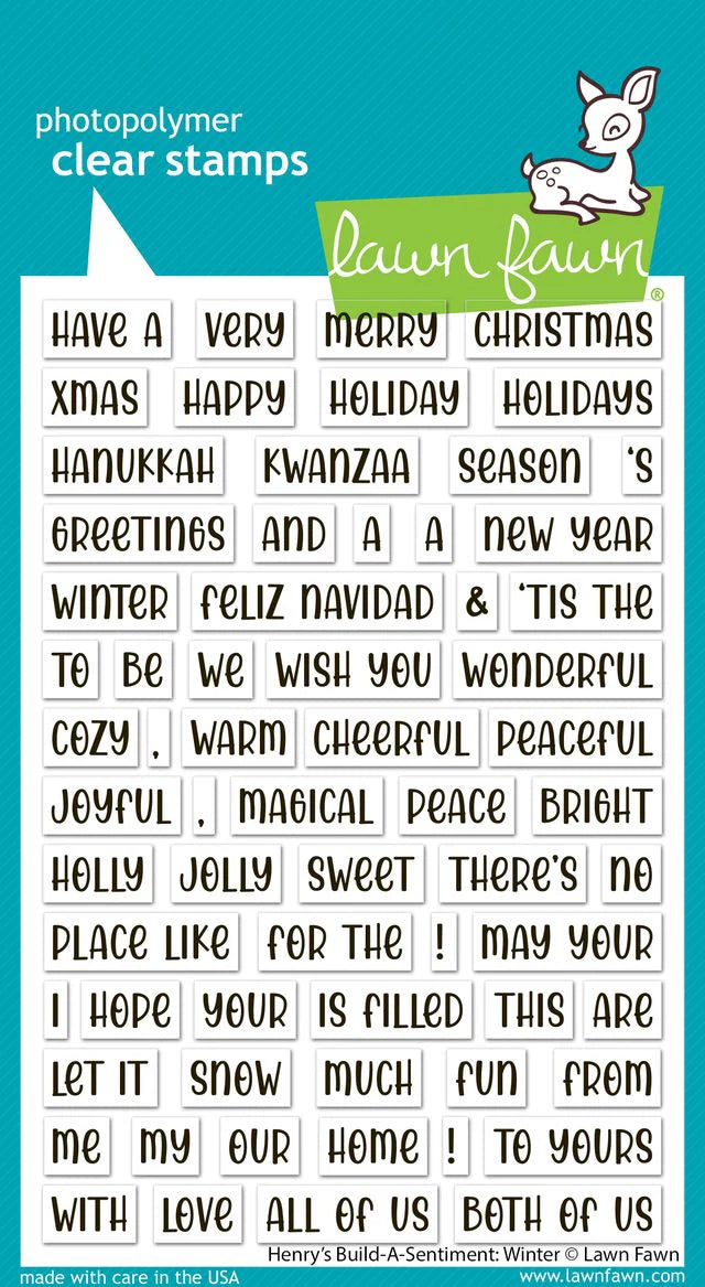 Lawn Fawn Henry's Build-a-Sentiment: Winter Stamp Set