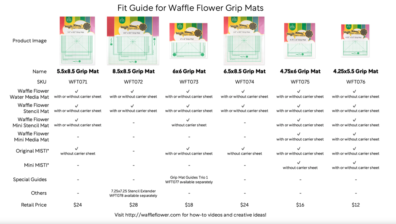 Waffle Flower 8.5x8.5 Grip Mat