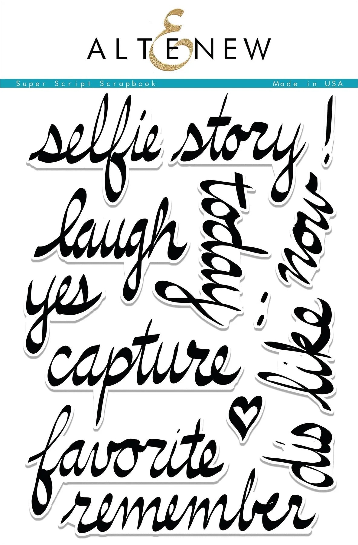 Altenew Super Script Scrapbook Stamp Set
