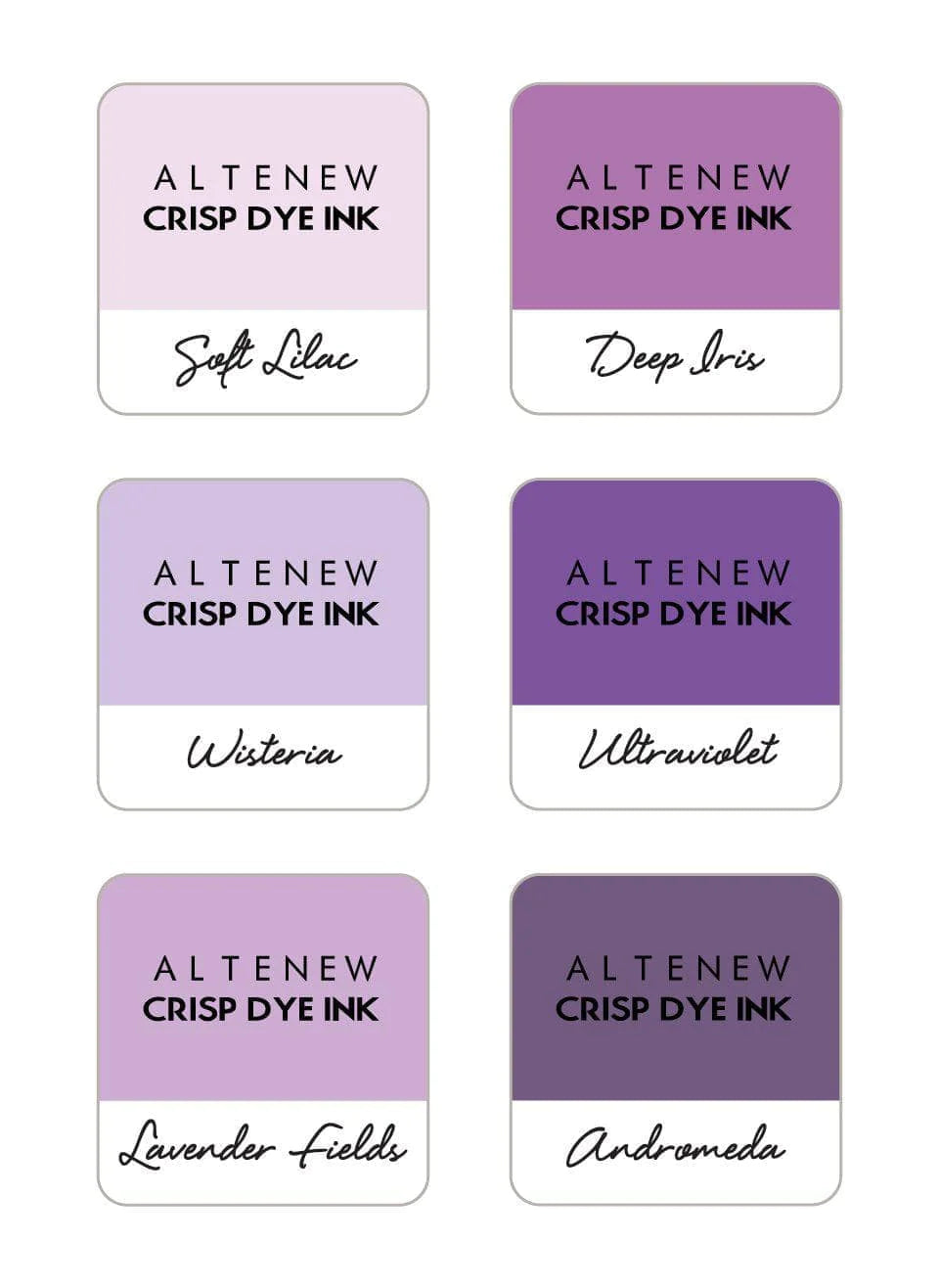 Altenew Lilac Blossoms 6 Crisp Dye Ink Mini Cube Set