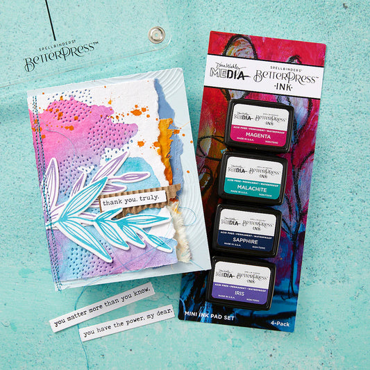 Spellbinders BetterPress Ink Mini Set - Happy, 4pk