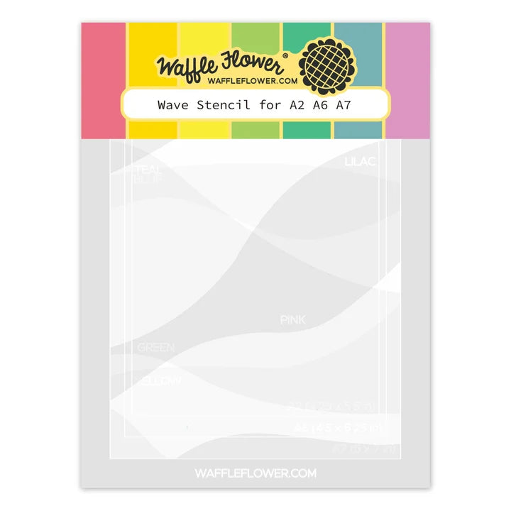Waffle Flower Wave Stencil for A2, A6, and A7 cards