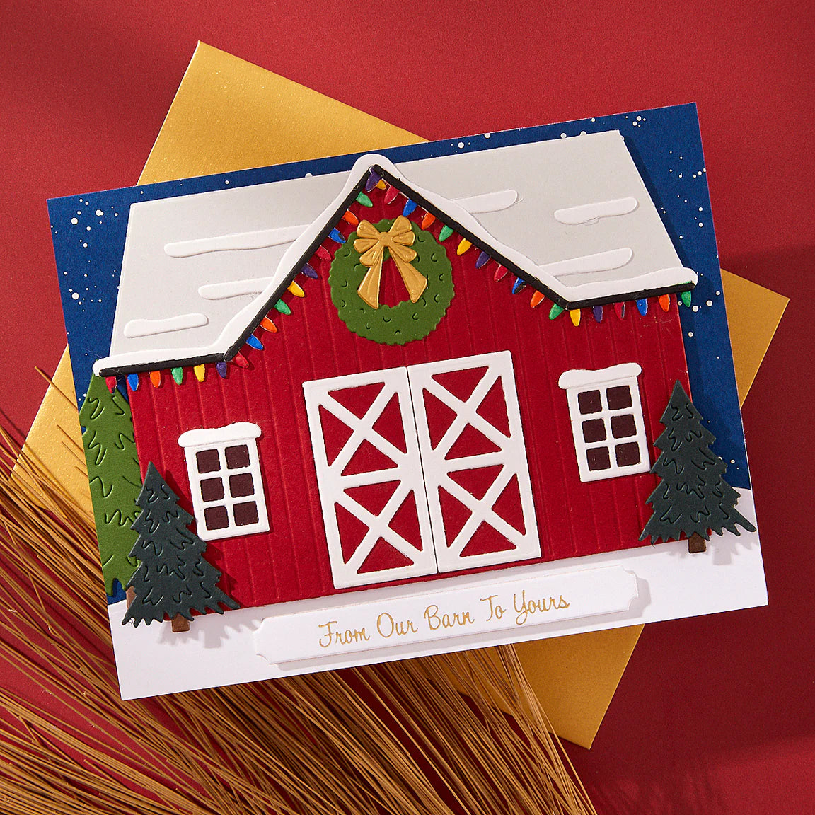 Spellbinders Country Christmas Barn Die Set