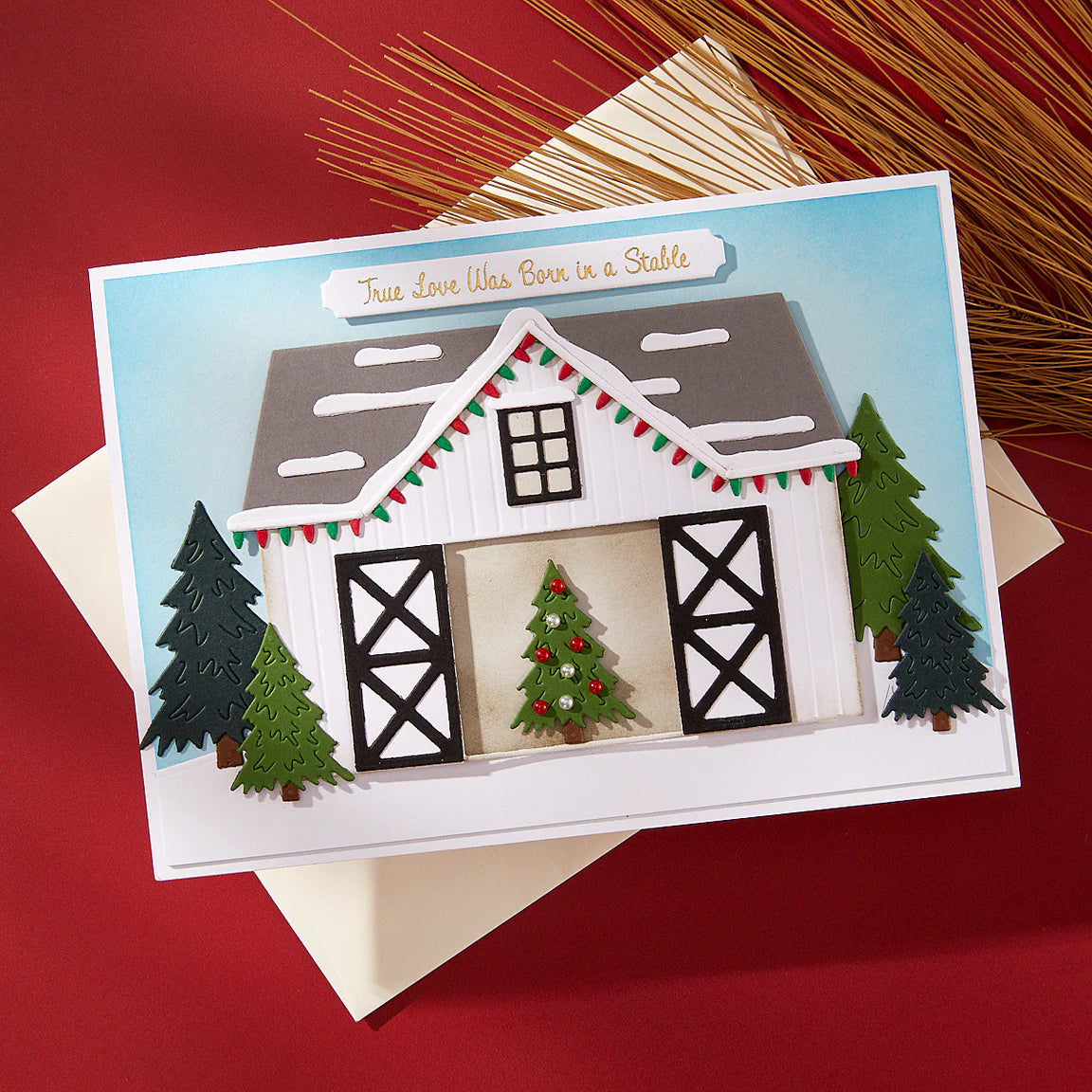 Spellbinders Country Christmas Barn Die Set