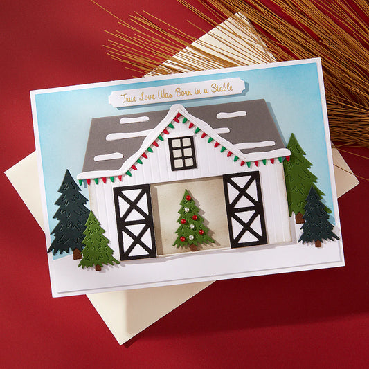 Spellbinders Country Christmas Barn Die Set