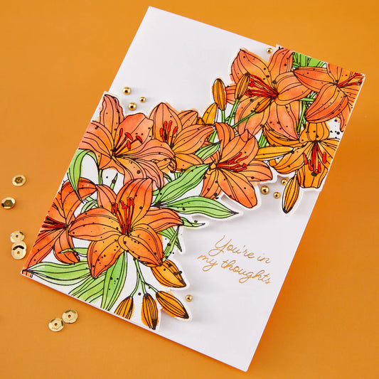 BetterPress Society April 2026 - Cascading Lillies Plates and Die Set