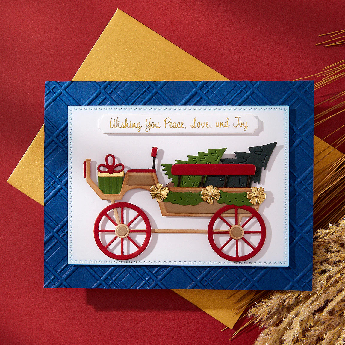 Spellbinders Christmas Horse-Drawn Wagon Die Set