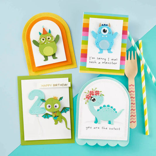 Spellbinders Monster Birthday Stamp and Die Bundle