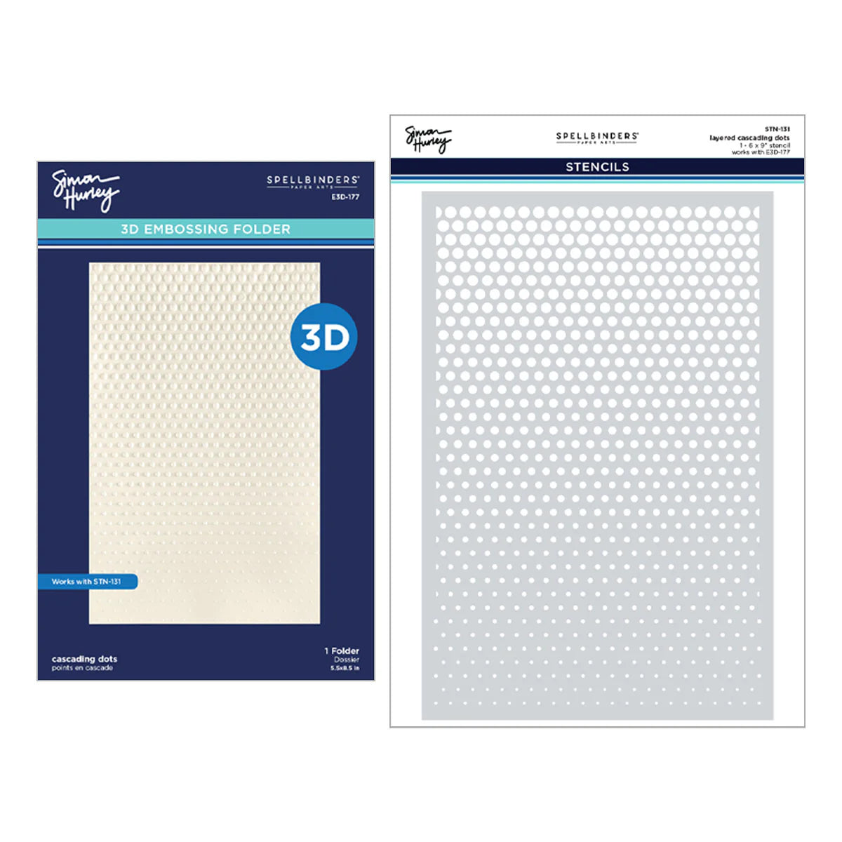 Spellbinders Cascading Dots 3D Folder and Stencil Bundle by Simon Hurley