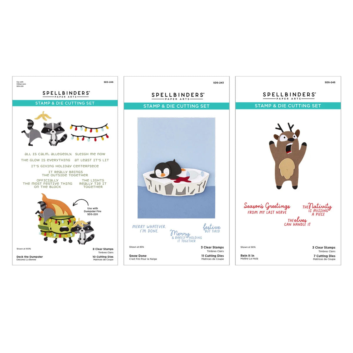 Spellbinders Merry Mayhem Stamp & Die Bundle Set