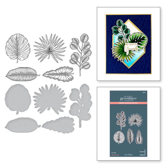 Spellbinders BetterPress Tropical Leaves Plate & Die Set