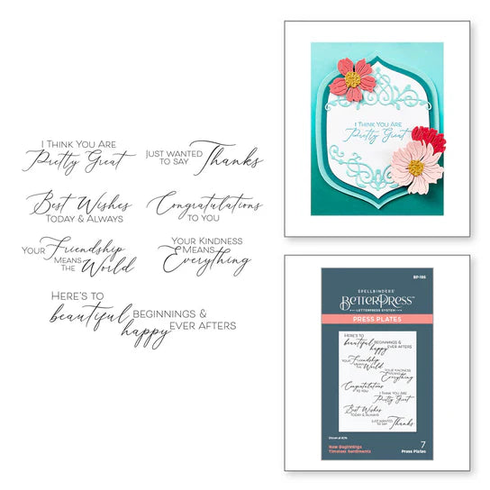 Spellbinders New Beginnings Timeless Sentiments Press Plates Set (BetterPress)